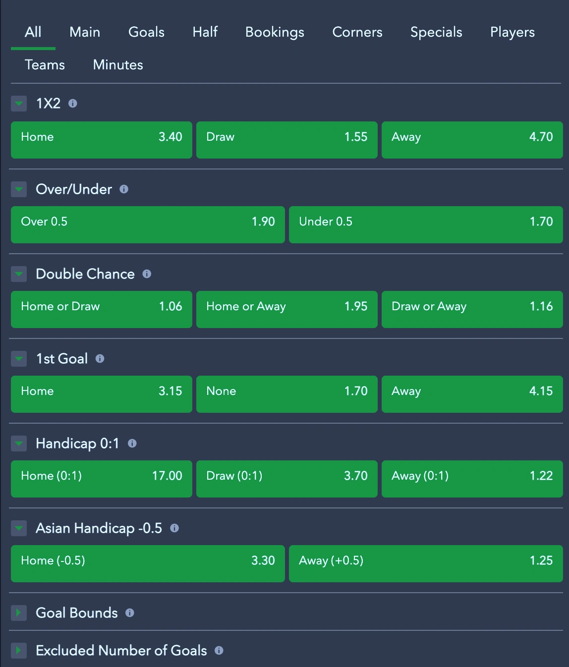 In-play live betting features on SportyBet Tanzania