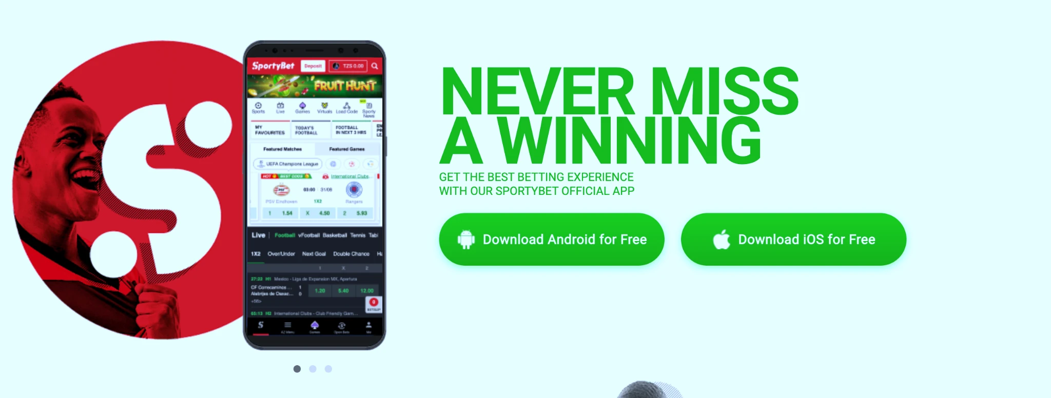 SportyBet Tanzania mobile application interface
